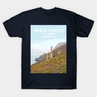 Wheal Coates St Agnes Cornwall. Cornish gift. Travel poster T-Shirt